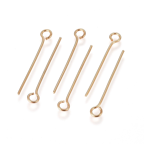 PandaHall 304 Stainless Steel Eye Pins, Golden, 22x0.6mm, Hole: 2mm 304 Stainless Steel
PandaHall 304 Stainless Steel Eye Pins, Golden, 22x0.6mm, Hole: 2mm 304 Stainless Steel