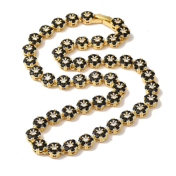 PandaHall Rack Plating Brass Pave Cubic Zirconia Flower Link Necklaces for Women, Cadmium Free & Lead Free, Long-Lasting Plated, Real 18K..., Black
PandaHall Rack Plating Brass Pave Cubic Zirconia Flower Link Necklaces for Women, Cadmium Free & Lead Free, Long-Lasting Plated, Real 18K..., Black
