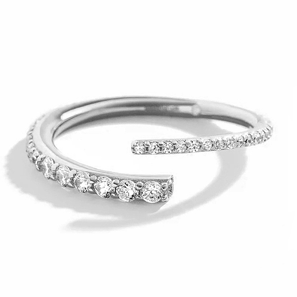 PandaHall 925 Sterling Silver Single Open Cuff Ring with Cubic Zirconia, Silver Sterling Silver
PandaHall 925 Sterling Silver Single Open Cuff Ring with Cubic Zirconia, Silver Sterling Silver