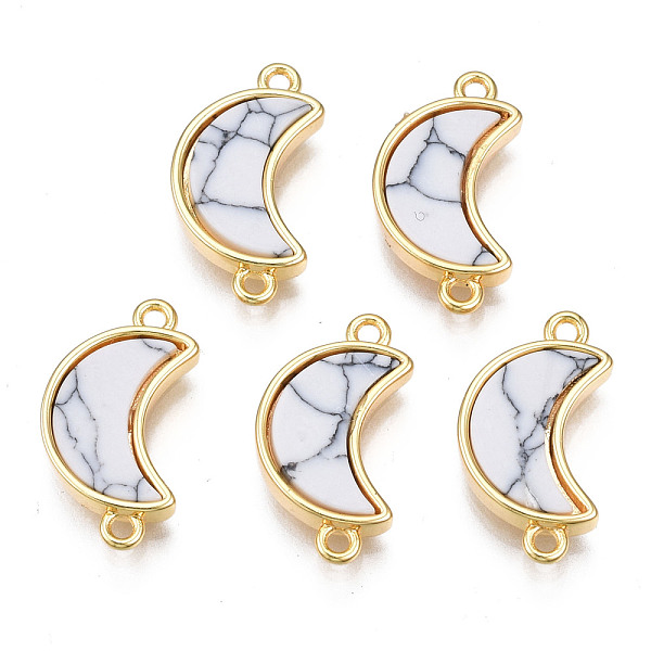 PandaHall Brass Connector Charms, with Synthetic Turquoise, Cadmium Free & Nickel Free & Lead Free, Real 18K Gold Plated, Moon, Creamy White...
PandaHall Brass Connector Charms, with Synthetic Turquoise, Cadmium Free & Nickel Free & Lead Free, Real 18K Gold Plated, Moon, Creamy White...