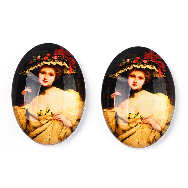 PandaHall Glass Cabochons, with European Style Pattern, Oval, Goldenrod, 25x18x6mm Glass Oval Gold
PandaHall Glass Cabochons, with European Style Pattern, Oval, Goldenrod, 25x18x6mm Glass Oval Gold