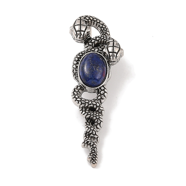 PandaHall Natural Lapis Lazuli Pendants, with Alloy Findings, Antique Silver, 61.5x20x8mm, Hole: 9.5x7mm Lapis Lazuli Snake
PandaHall Natural Lapis Lazuli Pendants, with Alloy Findings, Antique Silver, 61.5x20x8mm, Hole: 9.5x7mm Lapis Lazuli Snake