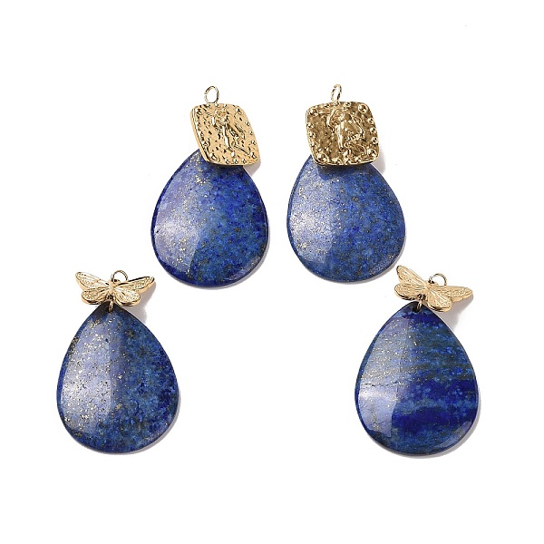 PandaHall Natural Lapis Lazuli Pendants, Teardrop Charm, with Ion Plating(IP) Golden Tone 304 Stainless Steel Rectangle/Butterfly Findings...
PandaHall Natural Lapis Lazuli Pendants, Teardrop Charm, with Ion Plating(IP) Golden Tone 304 Stainless Steel Rectangle/Butterfly Findings...