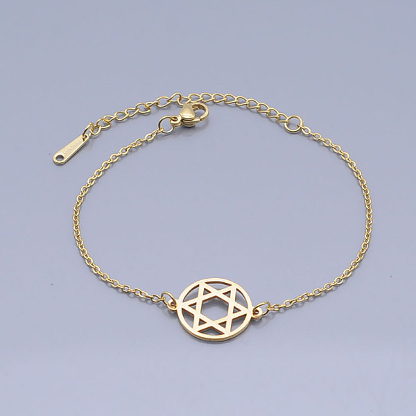 PandaHall 201 Stainless Steel Link Bracelets, for Jewish, with Lobster Claw Clasps, Flat Round with Star of David, Golden, 6-5/8 inch~6-7/8...
PandaHall 201 Stainless Steel Link Bracelets, for Jewish, with Lobster Claw Clasps, Flat Round with Star of David, Golden, 6-5/8 inch~6-7/8...