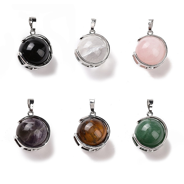PandaHall Natural Mixed Stone Pendants, Ball Sphere Charms with Platinum Tone Brass Findings, 24x21x18mm, Hole: 8x5mm Mixed Stone Round
PandaHall Natural Mixed Stone Pendants, Ball Sphere Charms with Platinum Tone Brass Findings, 24x21x18mm, Hole: 8x5mm Mixed Stone Round
