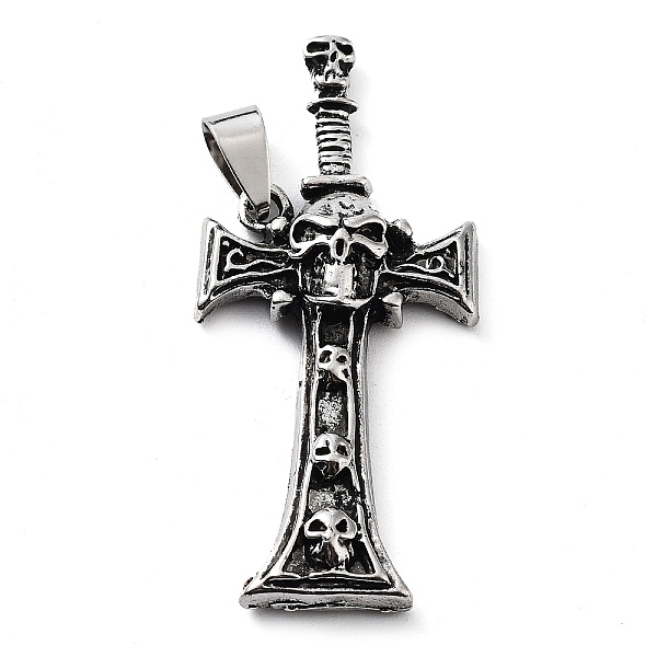 PandaHall Tibetan Style Alloy Pendants, Skull Charms, Cross, 51x22.5x6.5mm, Hole: 7x4mm Alloy Cross
PandaHall Tibetan Style Alloy Pendants, Skull Charms, Cross, 51x22.5x6.5mm, Hole: 7x4mm Alloy Cross