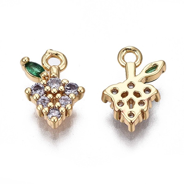 PandaHall Brass Micro Pave Lavender Cubic Zirconia Charms, Grape, Real 18K Gold Plated, 10x7.5x2mm, Hole: 1.2mm Brass+Cubic Zirconia Fruit..., Purple
PandaHall Brass Micro Pave Lavender Cubic Zirconia Charms, Grape, Real 18K Gold Plated, 10x7.5x2mm, Hole: 1.2mm Brass+Cubic Zirconia Fruit..., Purple