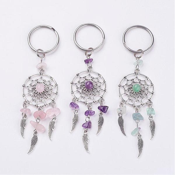PandaHall Natural Chip Gemstone Keychain, with Tibetan Style Pendants and 316 Surgical Stainless Steel Key Ring, Woven Net/Web with Feather..., Multicolor
PandaHall Natural Chip Gemstone Keychain, with Tibetan Style Pendants and 316 Surgical Stainless Steel Key Ring, Woven Net/Web with Feather..., Multicolor