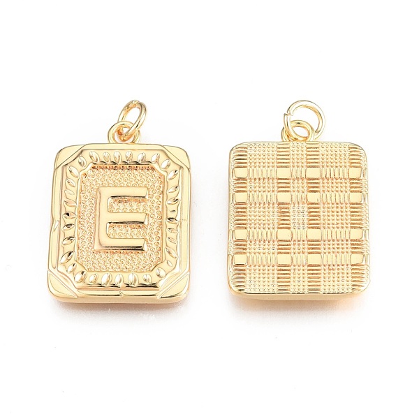 PandaHall Brass Pendants, with Jump Rings, Cadmium Free & Nickel Free & Lead Free, Rectangle with Letter, Real 18K Gold Plated, Letter.E...
PandaHall Brass Pendants, with Jump Rings, Cadmium Free & Nickel Free & Lead Free, Rectangle with Letter, Real 18K Gold Plated, Letter.E...