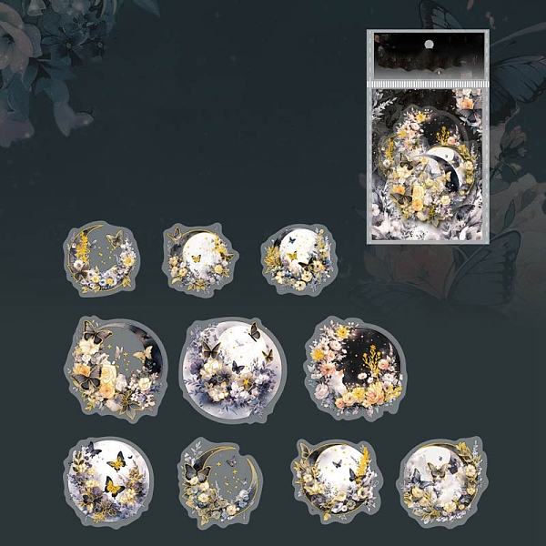 PandaHall 20Pcs 10 Styles Laser PET Waterproof Decorative Stickers, Self-adhesive Flower Moon Decals, for DIY Scrapbooking, Black, Packing...
PandaHall 20Pcs 10 Styles Laser PET Waterproof Decorative Stickers, Self-adhesive Flower Moon Decals, for DIY Scrapbooking, Black, Packing...