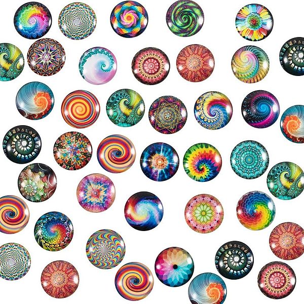 PandaHall 70pcs 70 Styles Swirl Glass Cabochons Colorful Rainbow Half Round Tiles 25mm Kaleidoscope Glass Cabochons Dome Gems for Photo..., Multicolor
PandaHall 70pcs 70 Styles Swirl Glass Cabochons Colorful Rainbow Half Round Tiles 25mm Kaleidoscope Glass Cabochons Dome Gems for Photo..., Multicolor