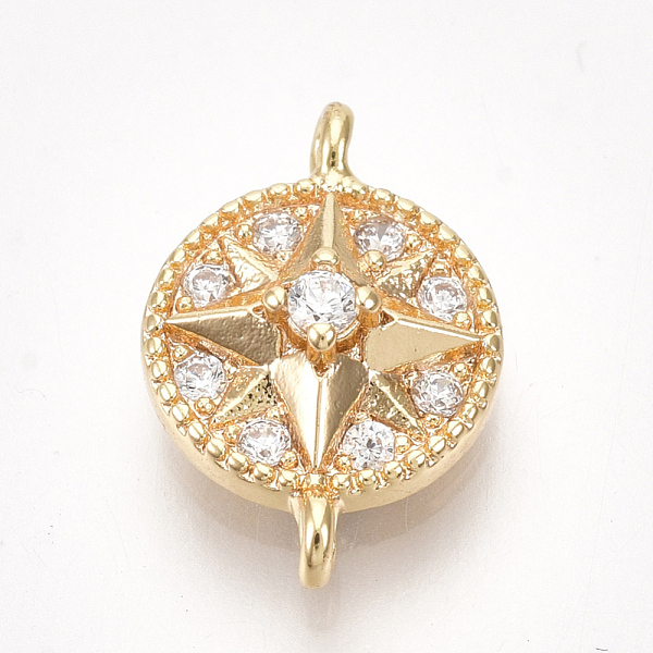 PandaHall Brass Cubic Zirconia Links, Flat Round with Star, Clear, Nickel Free, Real 18K Gold Plated, 13x9x3mm, Hole: 1mm Brass+Cubic...
PandaHall Brass Cubic Zirconia Links, Flat Round with Star, Clear, Nickel Free, Real 18K Gold Plated, 13x9x3mm, Hole: 1mm Brass+Cubic...