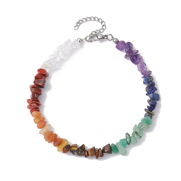 PandaHall Chakra Natural Gemstone Chips Beaded Anklets for Women, with Alloy Clasps, 9-1/2 inch(24cm) Mixed Stone Chip
PandaHall Chakra Natural Gemstone Chips Beaded Anklets for Women, with Alloy Clasps, 9-1/2 inch(24cm) Mixed Stone Chip