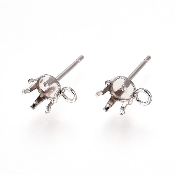 PandaHall 304 Stainless Steel Post Stud Earring Settings, Prong Earring Setting, with Loop, Stainless Steel Color, 15~15.5x7.2~8.7mm, Hole...
PandaHall 304 Stainless Steel Post Stud Earring Settings, Prong Earring Setting, with Loop, Stainless Steel Color, 15~15.5x7.2~8.7mm, Hole...