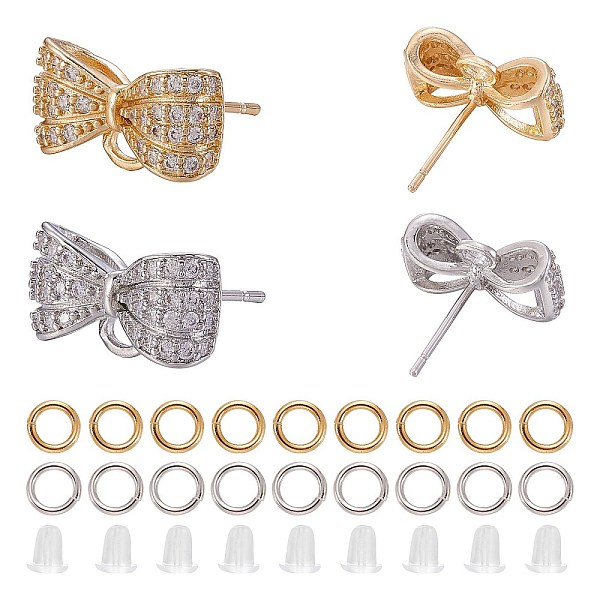 PandaHall 2Pairs 2 Color Brass Micro Pave Cubic Zirconia Earring Findings with Loop, with 20Pcs Brass Jump Rings, 10Pcs Plastic Ear Nuts...
PandaHall 2Pairs 2 Color Brass Micro Pave Cubic Zirconia Earring Findings with Loop, with 20Pcs Brass Jump Rings, 10Pcs Plastic Ear Nuts...