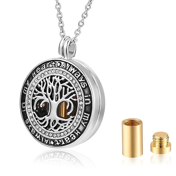 PandaHall Word Always In My Heart Urn Ashes Pendant Necklace, Alloy Tree of Life Memorial Necklace with Clear Cubic Zirconia for Men Women...
PandaHall Word Always In My Heart Urn Ashes Pendant Necklace, Alloy Tree of Life Memorial Necklace with Clear Cubic Zirconia for Men Women...
