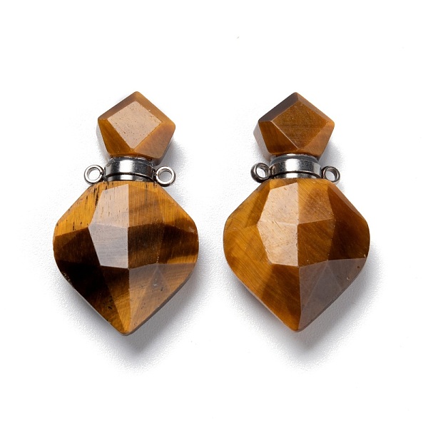 PandaHall Natural Tiger Eye Perfume Bottle Pendants, with Platinum Brass Findings, Faceted, Rhombus, 27mm, Hole: 1.4mm Tiger Eye Rhombus
PandaHall Natural Tiger Eye Perfume Bottle Pendants, with Platinum Brass Findings, Faceted, Rhombus, 27mm, Hole: 1.4mm Tiger Eye Rhombus