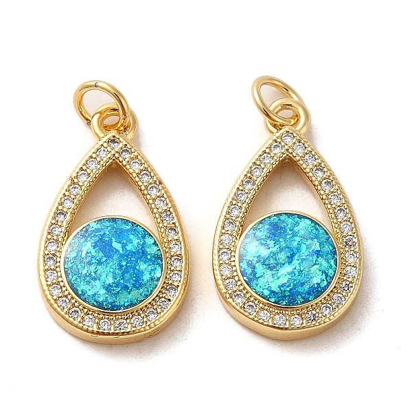 PandaHall Brass Micro Pave Cubic Zirconia with Synthetic Opal Pendants, with Jump Ring, Teardrop, Real 18K Gold Plated, 20.5x12x3.5mm...
PandaHall Brass Micro Pave Cubic Zirconia with Synthetic Opal Pendants, with Jump Ring, Teardrop, Real 18K Gold Plated, 20.5x12x3.5mm...