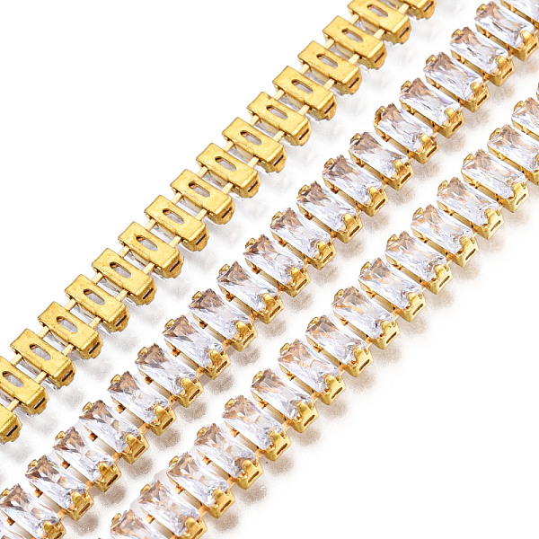 PandaHall Rectangle Cubic Zirconia Strass Chains, Gold Plated Brass Link Chains, Soldered, with Spool, Clear, 6mm, about 16.40 Feet(5m)/Roll...
PandaHall Rectangle Cubic Zirconia Strass Chains, Gold Plated Brass Link Chains, Soldered, with Spool, Clear, 6mm, about 16.40 Feet(5m)/Roll...
