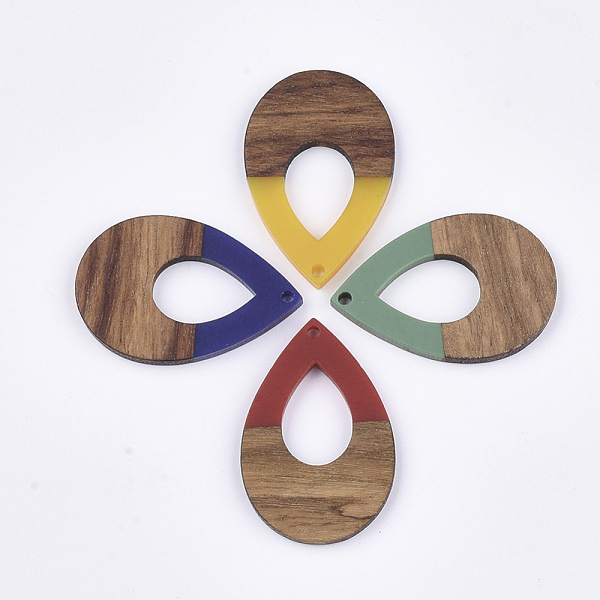 PandaHall Resin & Walnut Wood Pendants, Teardrop, Mixed Color, 38x25.5x3mm, Hole: 2mm Resin+Wood Teardrop Multicolor
PandaHall Resin & Walnut Wood Pendants, Teardrop, Mixed Color, 38x25.5x3mm, Hole: 2mm Resin+Wood Teardrop Multicolor