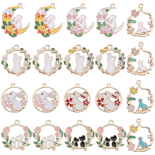PandaHall SUNNYCLUE 20Pcs 10 Styles Alloy Enamel Pendants, Flat Round/Moon with Rabbit & Cat, Mixed Color, 23~32x22~27.5x1.3~2.5mm, Hole..., Multicolor
PandaHall SUNNYCLUE 20Pcs 10 Styles Alloy Enamel Pendants, Flat Round/Moon with Rabbit & Cat, Mixed Color, 23~32x22~27.5x1.3~2.5mm, Hole..., Multicolor
