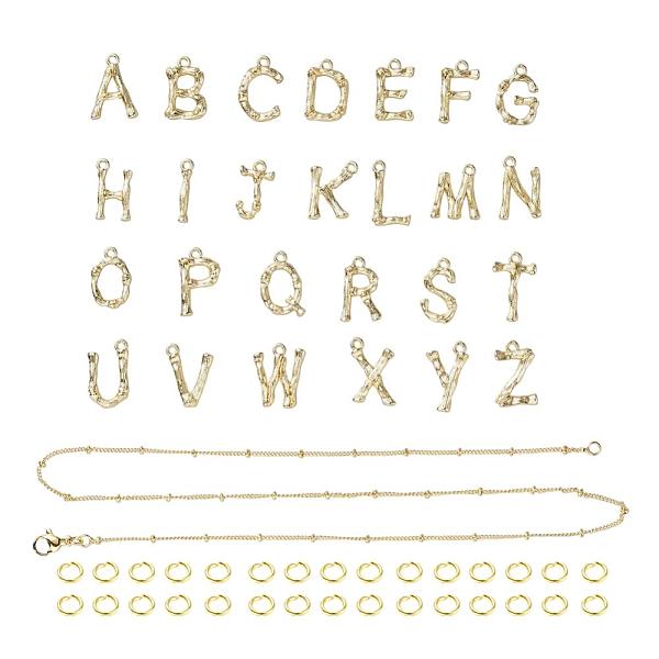 PandaHall 26Pcs A~Z Alphabet Necklaces Making Kits, Including 1pc Brass Curb Chain, Letter Alloy Pendants and 304 Stainless Steel Jump Rings...
PandaHall 26Pcs A~Z Alphabet Necklaces Making Kits, Including 1pc Brass Curb Chain, Letter Alloy Pendants and 304 Stainless Steel Jump Rings...