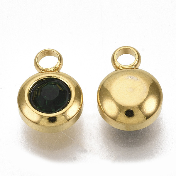 PandaHall Rhinestone Charms, May Birthstone Charms, with 201 Stainless Steel, Flat Round, Golden, Emerald, 9x6.5x4mm, Hole: 1.8mm Stainless..., Green
PandaHall Rhinestone Charms, May Birthstone Charms, with 201 Stainless Steel, Flat Round, Golden, Emerald, 9x6.5x4mm, Hole: 1.8mm Stainless..., Green