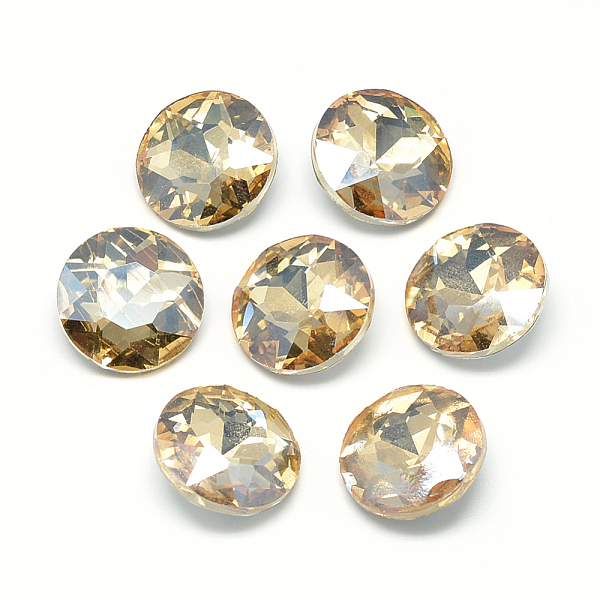 PandaHall Pointed Back Glass Rhinestone Cabochons, Back Plated, Faceted, Flat Round, Pale Goldenrod, 14x5.8mm Glass Rhinestone Flat Round..., Yellow
PandaHall Pointed Back Glass Rhinestone Cabochons, Back Plated, Faceted, Flat Round, Pale Goldenrod, 14x5.8mm Glass Rhinestone Flat Round..., Yellow