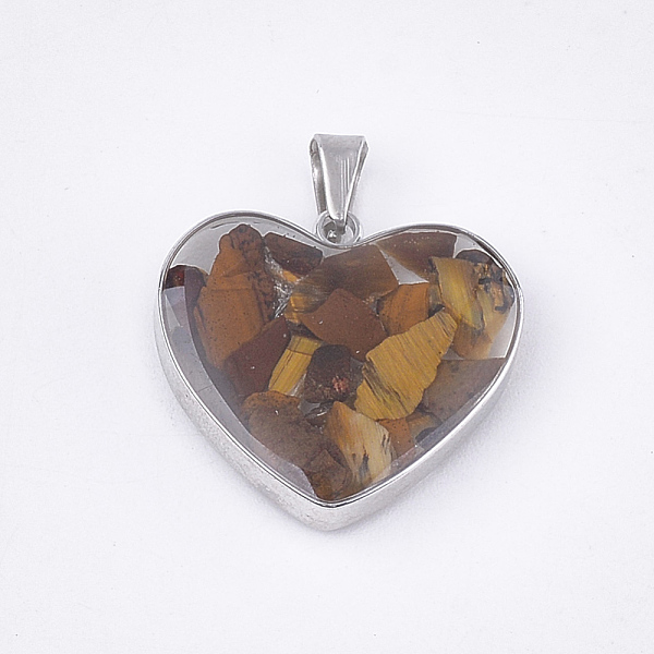 PandaHall Natural Tiger Eye Pendants, with Glass and 304 Stainless Steel Findings, Heart, Stainless Steel Color, 19x21x6mm, Hole: 3x5.5mm...
PandaHall Natural Tiger Eye Pendants, with Glass and 304 Stainless Steel Findings, Heart, Stainless Steel Color, 19x21x6mm, Hole: 3x5.5mm...