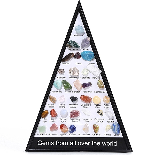PandaHall Natural Gemstones Nuggets Collections, for Earth Science Teaching, Triangle Box: 110x155x15mm, Gemstone: 8~14x5~8mm, 36pcs/box...
PandaHall Natural Gemstones Nuggets Collections, for Earth Science Teaching, Triangle Box: 110x155x15mm, Gemstone: 8~14x5~8mm, 36pcs/box...