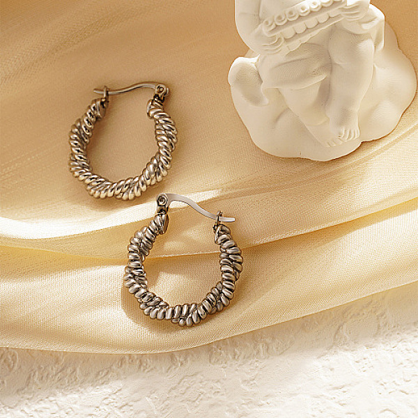 PandaHall Stainless Steel Thick Twist Hoop Earrings, for Women, Stainless Steel Color, 24mm Stainless Steel Twist
PandaHall Stainless Steel Thick Twist Hoop Earrings, for Women, Stainless Steel Color, 24mm Stainless Steel Twist