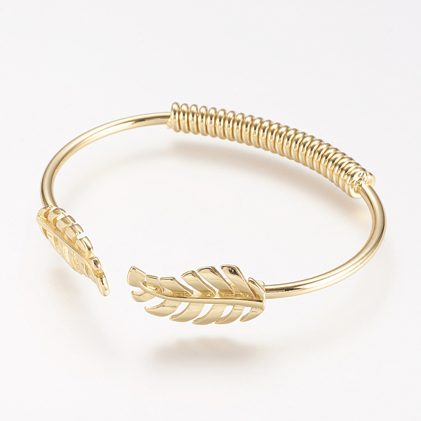 PandaHall Brass Cuff Bangle, Real 18K Gold Plated, Leaf, Golden, 2 inchx2-1/4 inch(50x58mm) Brass
PandaHall Brass Cuff Bangle, Real 18K Gold Plated, Leaf, Golden, 2 inchx2-1/4 inch(50x58mm) Brass