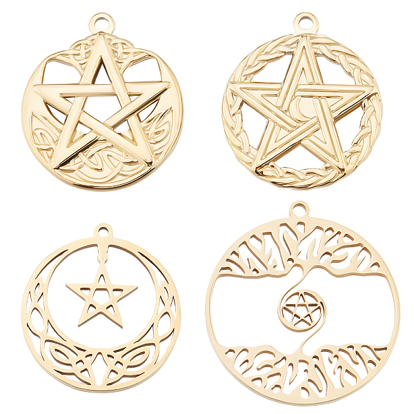 PandaHall Beebeecraft 8Pcs 4 Style Pentacle Charms 18K Gold Plated Pentagram Star Charms Protection Lucky Pendant for DIY Craft Bracelets...
PandaHall Beebeecraft 8Pcs 4 Style Pentacle Charms 18K Gold Plated Pentagram Star Charms Protection Lucky Pendant for DIY Craft Bracelets...