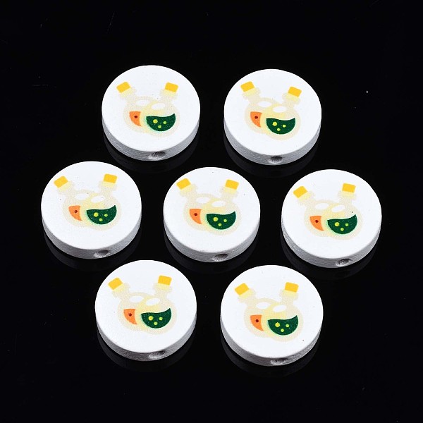 PandaHall Halloween Printed Natural Wood Beads, Flat Round with Witch Potions Pattern, White, 19~20x5.9mm, Hole: 2~2.2mm Schima Wood Flat...
PandaHall Halloween Printed Natural Wood Beads, Flat Round with Witch Potions Pattern, White, 19~20x5.9mm, Hole: 2~2.2mm Schima Wood Flat...