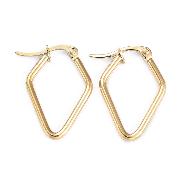 PandaHall 201 Stainless Steel Angular Hoop Earrings, with 304 Stainless Steel Pins, Rhombus, Golden, 25x17x2mm, 12 Gauge, Pin: 1x0.7mm 304...
PandaHall 201 Stainless Steel Angular Hoop Earrings, with 304 Stainless Steel Pins, Rhombus, Golden, 25x17x2mm, 12 Gauge, Pin: 1x0.7mm 304...