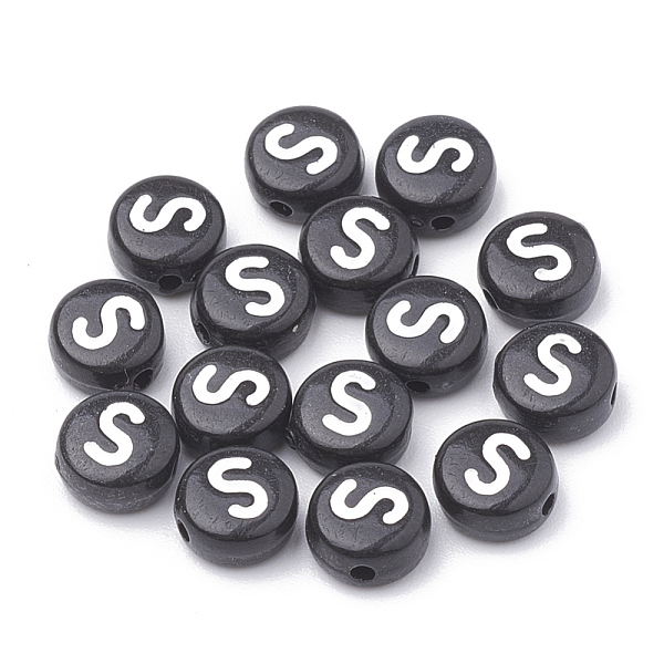 PandaHall Opaque Acrylic Beads, Horizontal Hole, Alphabet Style, Flat Round, Letter.S, 7x4mm, Hole: 1.5mm, about 3700pcs/500g Acrylic Letter..., Black
PandaHall Opaque Acrylic Beads, Horizontal Hole, Alphabet Style, Flat Round, Letter.S, 7x4mm, Hole: 1.5mm, about 3700pcs/500g Acrylic Letter..., Black