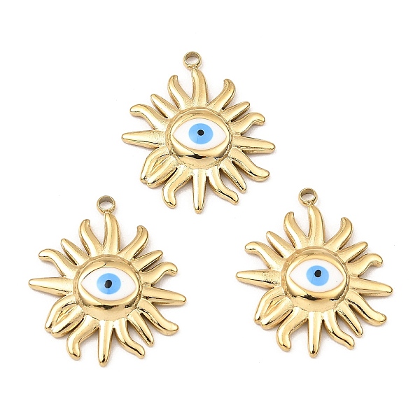 PandaHall Ion Plating(IP) 316 Surgical Stainless Steel Pendants, with Enamel, Sun with Evil Eye Charm, Real 24K Gold Plated, 22.5x19x3mm...
PandaHall Ion Plating(IP) 316 Surgical Stainless Steel Pendants, with Enamel, Sun with Evil Eye Charm, Real 24K Gold Plated, 22.5x19x3mm...