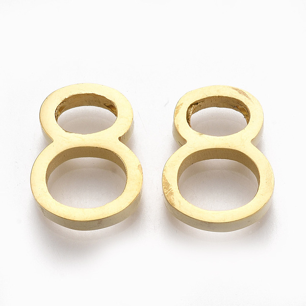 PandaHall 304 Stainless Steel Pendants, Number, Golden, Num.8, 13x10x3mm, Hole: 1.8mm 304 Stainless Steel Number
PandaHall 304 Stainless Steel Pendants, Number, Golden, Num.8, 13x10x3mm, Hole: 1.8mm 304 Stainless Steel Number