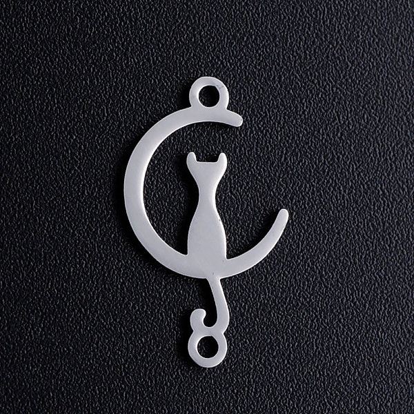 PandaHall 201 Stainless Steel Kitten Links connectors, Crescent Moon with Cat Shape, Stainless Steel Color, 19x11x1mm, Hole: 1.2mm 201...
PandaHall 201 Stainless Steel Kitten Links connectors, Crescent Moon with Cat Shape, Stainless Steel Color, 19x11x1mm, Hole: 1.2mm 201...