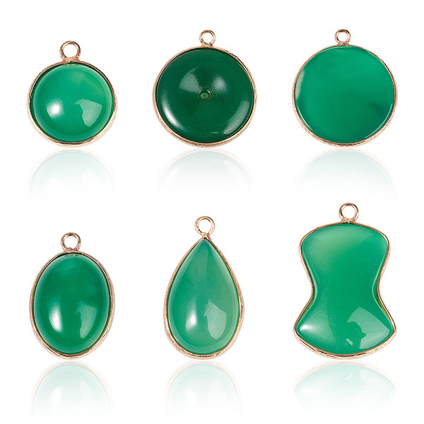 PandaHall Mega Pet 6Pcs 6 Style Natural Green Oynx Agate Pendants, with Golden Brass Edge, Dyed, Oval & Teardrop & Flat Round & Disc...
PandaHall Mega Pet 6Pcs 6 Style Natural Green Oynx Agate Pendants, with Golden Brass Edge, Dyed, Oval & Teardrop & Flat Round & Disc...