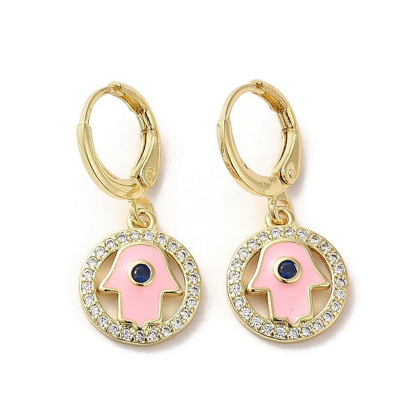 PandaHall Hamsa Hand Real 18K Gold Plated Brass Dangle Leverback Earrings, with Enamel and Cubic Zirconia, Pink, 27x12mm Cubic Zirconia...
PandaHall Hamsa Hand Real 18K Gold Plated Brass Dangle Leverback Earrings, with Enamel and Cubic Zirconia, Pink, 27x12mm Cubic Zirconia...