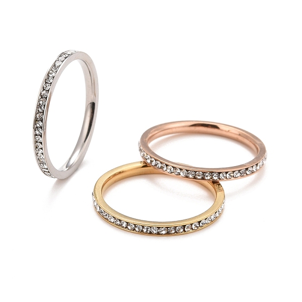 PandaHall 304 Stainless Steel Rhinestone Rings Set, Mixed Color, US Size 8(18.1mm), 3pcs/set 304 Stainless Steel Clear
PandaHall 304 Stainless Steel Rhinestone Rings Set, Mixed Color, US Size 8(18.1mm), 3pcs/set 304 Stainless Steel Clear