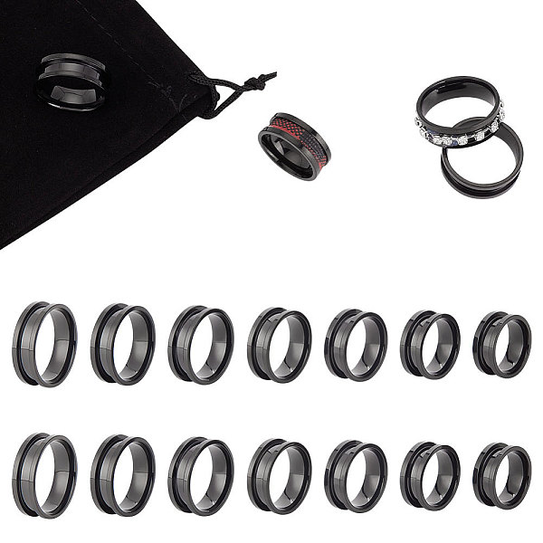 PandaHall Unicraftale 14Pcs 7 Size Titanium Steel Grooved Finger Rings Set, with 1Pc Rectangle Velvet Pouches, Electrophoresis Black, Inner...
PandaHall Unicraftale 14Pcs 7 Size Titanium Steel Grooved Finger Rings Set, with 1Pc Rectangle Velvet Pouches, Electrophoresis Black, Inner...