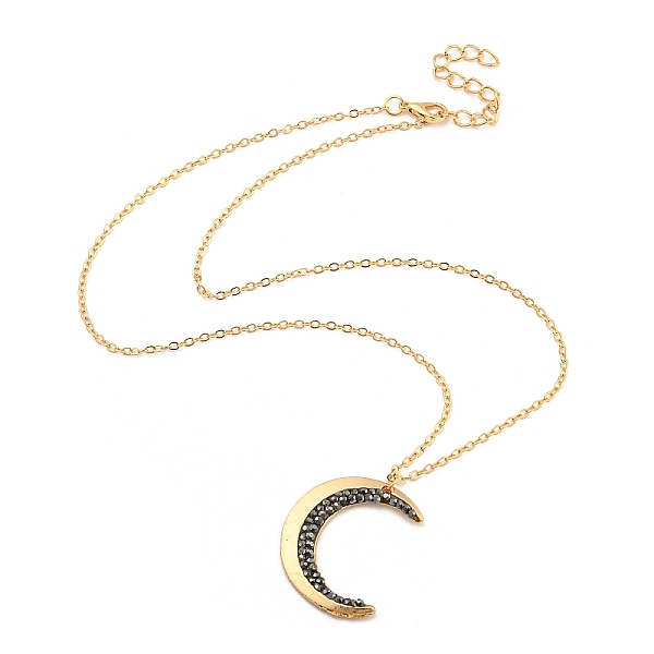 PandaHall Alloy Crescent Moon Pendant Necklaces with Ore Chips, Golden, 18.11 inch(46cm) Alloy
PandaHall Alloy Crescent Moon Pendant Necklaces with Ore Chips, Golden, 18.11 inch(46cm) Alloy