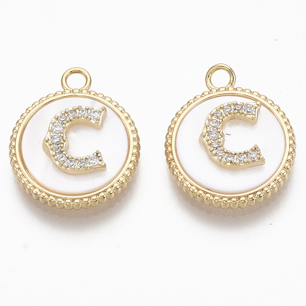 PandaHall Brass Micro Pave Cubic Zirconia Pendants, with Shell, Flat Round with Letter, Nickel Free, Clear, Real 18K Gold Plated, Letter.C...
PandaHall Brass Micro Pave Cubic Zirconia Pendants, with Shell, Flat Round with Letter, Nickel Free, Clear, Real 18K Gold Plated, Letter.C...