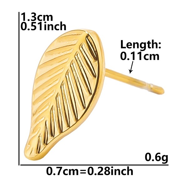 PandaHall 304 Stainless Steel Leaf Stud Earrings for Women, Golden Stainless Steel Leaf
PandaHall 304 Stainless Steel Leaf Stud Earrings for Women, Golden Stainless Steel Leaf