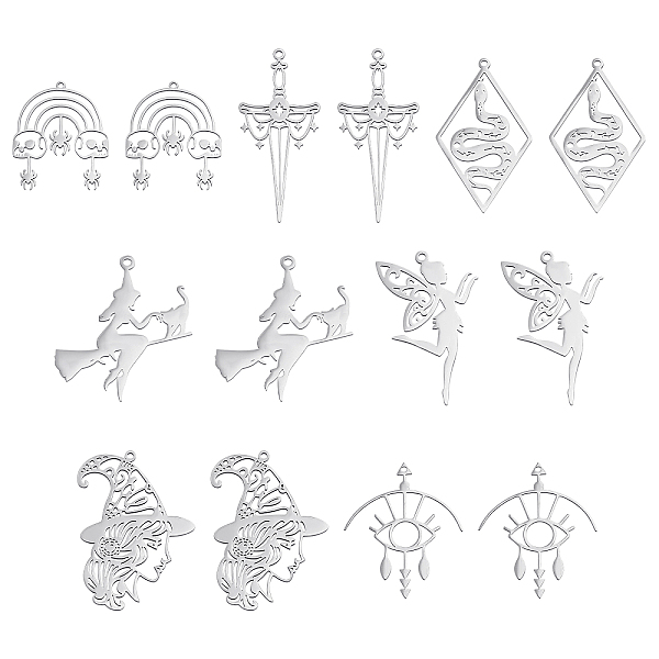 PandaHall CHGCRAFT 14Pcs 7 Styles 201 Stainless Steel Wizarding World Pendants Spider Eye Witch Fairy Snake Sword Shape Charms Pendants for...
PandaHall CHGCRAFT 14Pcs 7 Styles 201 Stainless Steel Wizarding World Pendants Spider Eye Witch Fairy Snake Sword Shape Charms Pendants for...
