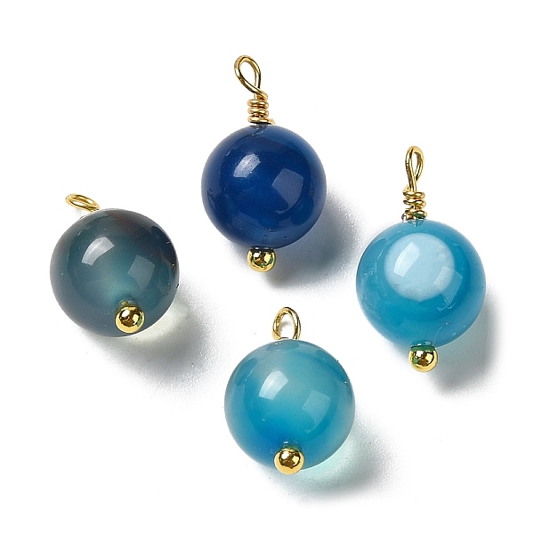 PandaHall Dyed Natural Agate Round Charms with Real 18K Gold Plated Brass Loops, Dodger Blue, 13.5~14x7.5~8.5mm, Hole: 1.5~1.6mm Natural...
PandaHall Dyed Natural Agate Round Charms with Real 18K Gold Plated Brass Loops, Dodger Blue, 13.5~14x7.5~8.5mm, Hole: 1.5~1.6mm Natural...