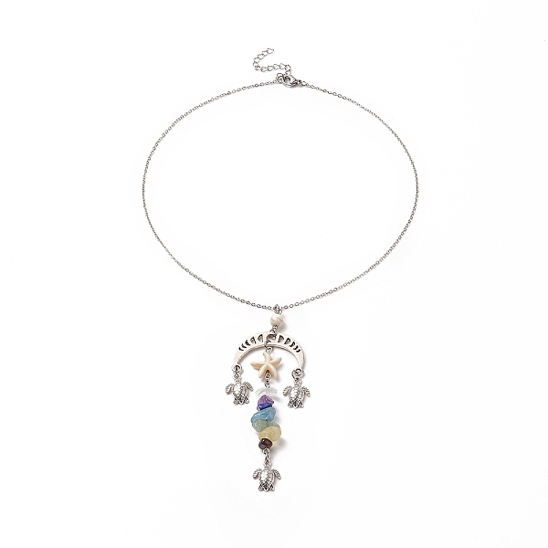 PandaHall Natural & Synthetic Mixed Gemstone Moon Phase with Starfish Tortoise Pendant Necklace, 304 Stainless Steel Jewelry for Women...
PandaHall Natural & Synthetic Mixed Gemstone Moon Phase with Starfish Tortoise Pendant Necklace, 304 Stainless Steel Jewelry for Women...