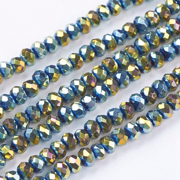 PandaHall 1 Strand Faceted Electroplate Glass Rondelle Bead Strands, Full Green Plated, Dark Olive Green, 3x2mm, Hole: 1mm, about...
PandaHall 1 Strand Faceted Electroplate Glass Rondelle Bead Strands, Full Green Plated, Dark Olive Green, 3x2mm, Hole: 1mm, about...